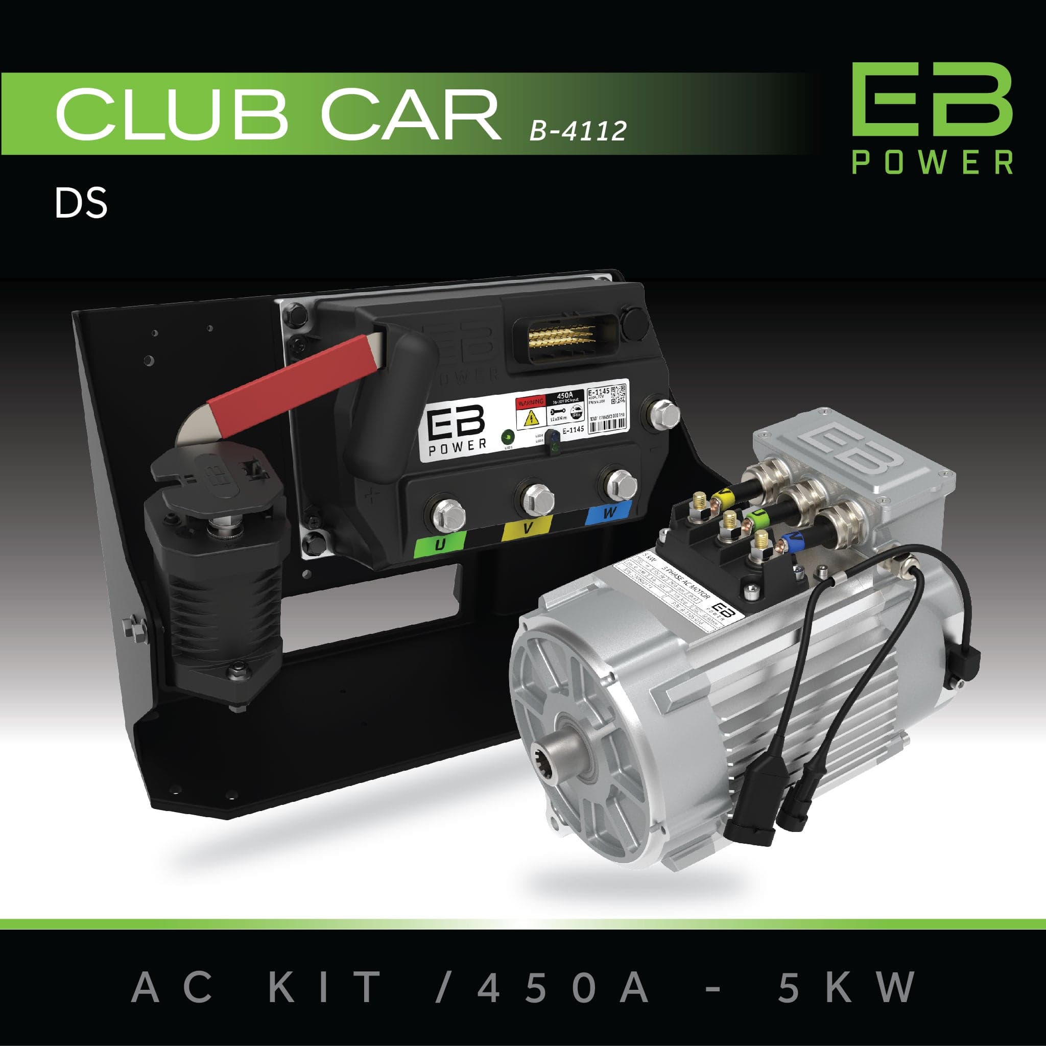 EB Power AC Kit / 450A + 5kW (BETTER TORQUE) / Club Car DS/Villager