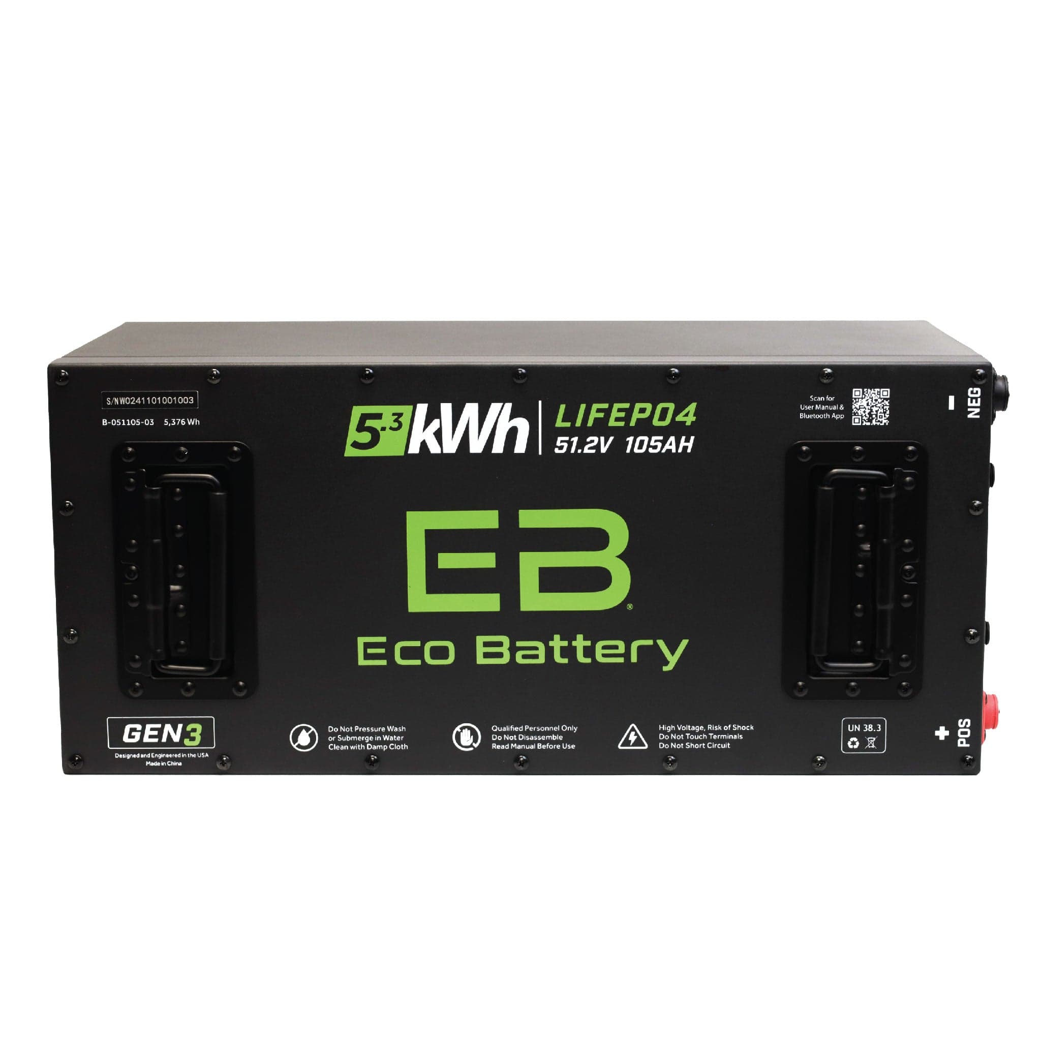 Eco Battery 51V (48V) 105AH Skinny Battery Bundle / Universal