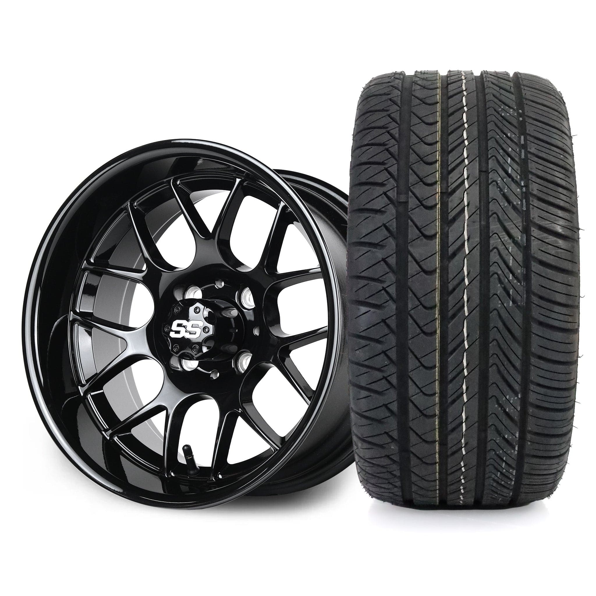 SS Wheels Alpha 12x7 Gloss Black & X Comp H/T Tire Package