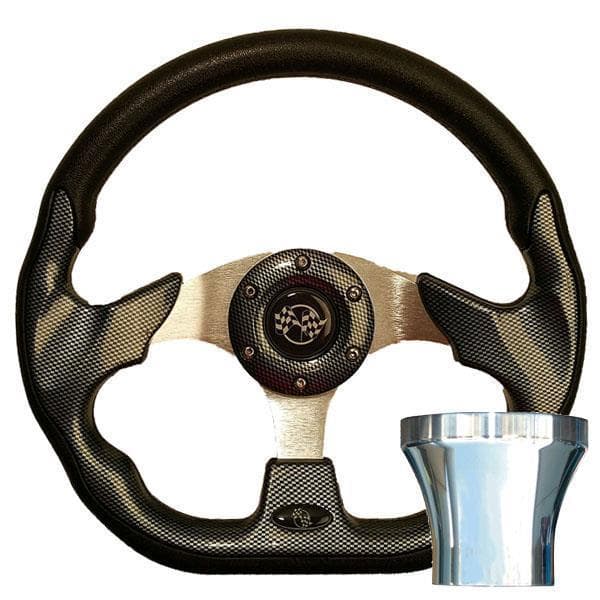 GTW Steering Wheel Kit, Carbon Fiber/Race 12.5 W/Chrome Adapter 94.5-Up